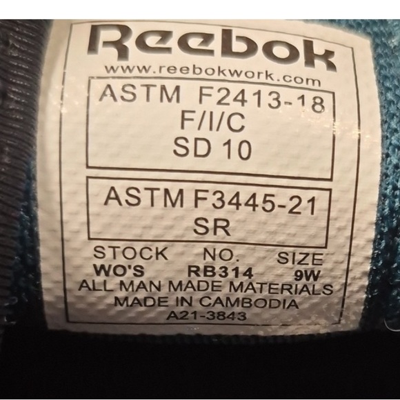 FUSION FLEXWEAVE WORK RB314 Comp Toe Athletic Work Shoe Teal Black Size 9W Wide - Picture 8 of 8